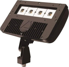 Lithonia Lighting - 1 Head, 120-277 Volt, 78 Watt, LED Floodlight Fixture - Pole Mount & Wall Mount & Ground, 3-5/16" Long x 12-7/8" Wide x 7-3/4" High, Aluminum Housing - Caliber Tooling