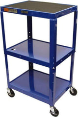 Luxor - 300 Lb Capacity, 24" Wide x 18" Long x 42" High Standard Utility Cart - 3 Shelf, Steel - Caliber Tooling