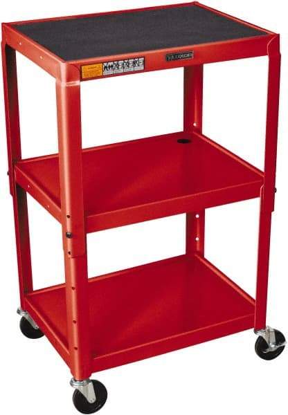 Luxor - 300 Lb Capacity, 24" Wide x 18" Long x 42" High Standard Utility Cart - 3 Shelf, Steel - Caliber Tooling