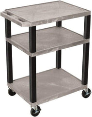 Luxor - 300 Lb Capacity, 24" Wide x 18" Long x 34" High Standard Utility Cart - 3 Shelf, Plastic - Caliber Tooling