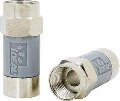 Ideal - Straight, F Type Compression Coaxial Connector - Compatible with RG6, Gray Housing - Caliber Tooling