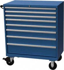 LISTA - 8 Drawer 440 Lb Capacity Steel Tool Roller Cabinet - 40-1/4" Wide x 47-3/8" High x 22-1/2" Deep, Roller Bearing Drawer Slides, Blue - Caliber Tooling