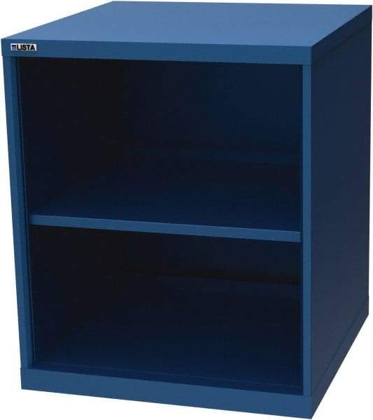 LISTA - 2 Shelf, 33-1/2" High x 28" Wide Bookcase - 28-1/2" Deep, Steel, Blue - Caliber Tooling