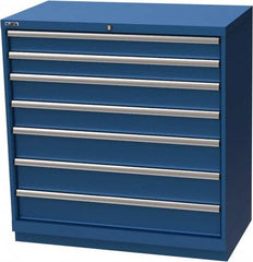 LISTA - 7 Drawer, Modular Storage Cabinet - Steel, 40-1/4" Wide x 22-1/2" Deep x 41-3/4" High, Blue - Caliber Tooling