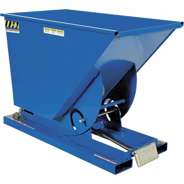 Vestil - 2,000 Lb Load Capacity, 3/4 Cu Yd, Steel Self-Dumping Hopper - 31-11/16" Wide x 61-1/8" Long x 42-11/16" High, Blue - Caliber Tooling