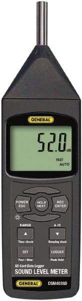 General - A and C Frequency Weight, Backlit LCD Display Class 1 Sound Meter - 30 to 130 Decibels - Caliber Tooling