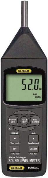 General - A and C Frequency Weight, Backlit LCD Display Class 2 Sound Meter - 30 to 130 Decibels - Caliber Tooling