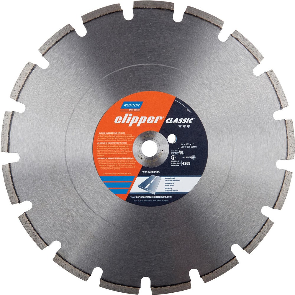 Wet & Dry Cut Saw Blade: 26″ Dia, 1″ Arbor Hole, 0.155″ Kerf Width, 45 Teeth High Speed Steel Teeth, Use on Concrete, Standard Arbor