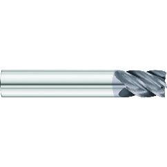 1/2 x 1/2 x 1 x 3 OAL .090 C/R 5 Flute Carbide End Mill - Round Shank-AlCrN Coated - Caliber Tooling