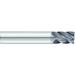 1/2 x 1/2 x 2 x 4 OAL .120 C/R 5 Flute Carbide End Mill - Round Shank-AlCrN Coated - Caliber Tooling