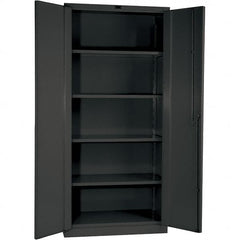 Hallowell - 4 Shelf Locking Storage Cabinet - Steel, 48" Wide x 24" Deep x 78" High, Gray - Caliber Tooling