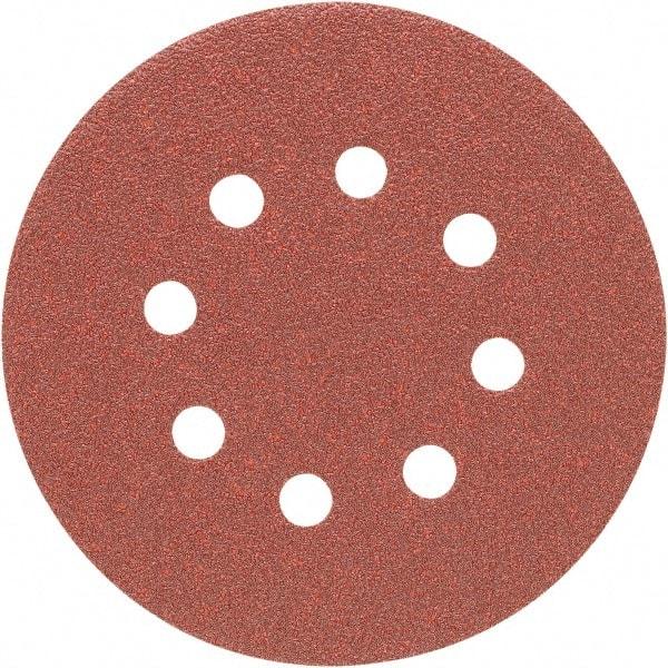 Porter-Cable - 5" Diam, 100 Grit Aluminum Oxide Adhesive PSA Disc - Fine Grade, Tan, C Weighted Backing, Flexible, 13,000 Max RPM - Caliber Tooling