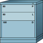 Bench-Standard Cabinet - 3 Drawers - 30 x 28-1/4 x 33-1/4" - Multiple Drawer Access - Caliber Tooling