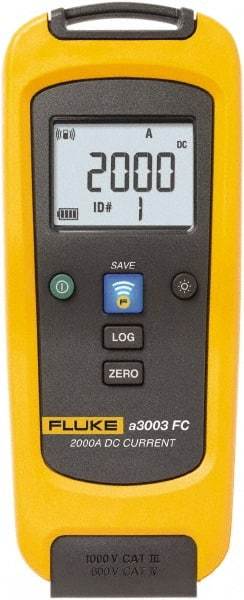 Fluke - A3003FC, CAT IV, CAT III, Digital Wireless Clamp Meter with 2.5197" Clamp On Jaws - 2000 AC/DC Amps, 2000 DC Amps, Measures Current - Caliber Tooling