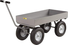 Little Giant - 3,000 Lb Capacity Steel Wagon Truck - Steel Deck, 24" OAW, 48" Platform Length x 18-1/2" Platform Height, Pneumatic Casters - Caliber Tooling