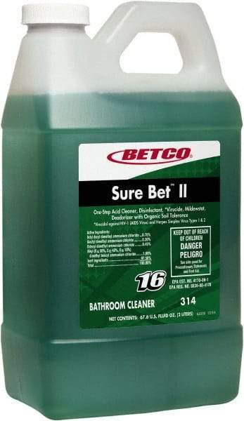 Betco - 2 L Jug Foam Bathroom Cleaner - Citrus Scent, Disinfectant, Soap Scum Remover - Caliber Tooling