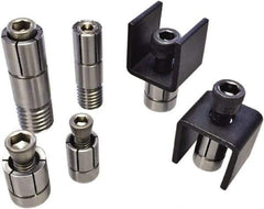 Mitee-Bite - 0.0625 to 0.03" Expansion Diam, 2,500 Lb Holding Force, 5/16-18 Mounting Screw, Stainless Steel ID Expansion Clamp - 1/16" Flange Diam, 1/16" Flange Thickness, 1/2" Mount Hole Diam, 1 Mount Hole, 1-7/8" Overall Height - Caliber Tooling