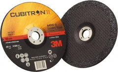 3M - 36 Grit, 7" Wheel Diam, 1/4" Wheel Thickness, 7/8" Arbor Hole, Type 27 Depressed Center Wheel - Coarse Grade, Ceramic, Resinoid Bond, Q Hardness, 8,500 Max RPM, Compatible with Angle Grinder - Caliber Tooling