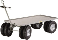 Little Giant - 3,000 Lb Capacity Steel 8 Wheeler Wagon Truck - Steel Deck, 36" OAW, 60" Platform Length x 18-1/4" Platform Height, Pneumatic Casters - Caliber Tooling