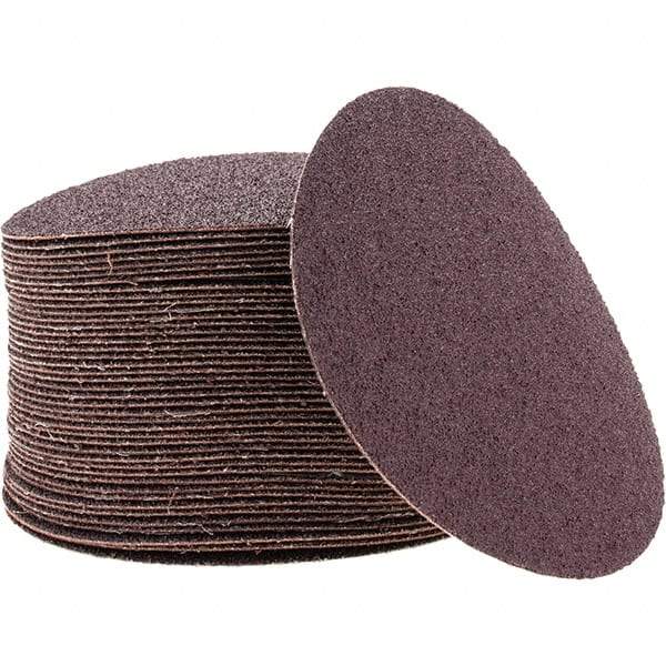 Superior Abrasives - 5" Diam, 40 Grit Aluminum Oxide Adhesive PSA Disc - Coarse Grade, Brown, Cloth Backing, Flexible - Caliber Tooling