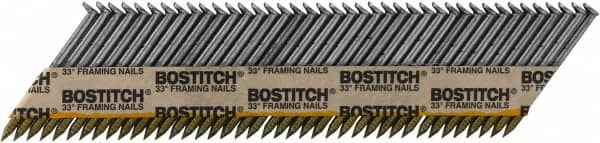 Stanley Bostitch - 12 Gauge 0.113" Shank Diam 2" Long Framing Nails for Power Nailers - Steel, Bright Finish, Smooth Shank, Angled Stick Paper Tape Collation, Round Head - Caliber Tooling