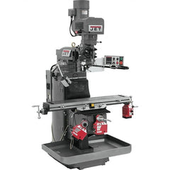 Jet - 9" Table Width x 49" Table Length, Electronic Variable Speed Control, 3 Phase Knee Milling Machine - 3 hp - Caliber Tooling