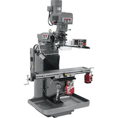 Jet - 9" Table Width x 49" Table Length, Electronic Variable Speed Control, 3 Phase Knee Milling Machine - 3 hp - Caliber Tooling