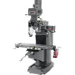 Jet - 9" Table Width x 49" Table Length, Electronic Variable Speed Control, 3 Phase Knee Milling Machine - 3 hp - Caliber Tooling