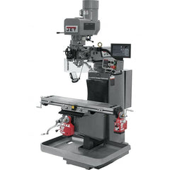 Jet - 9" Table Width x 49" Table Length, Electronic Variable Speed Control, 3 Phase Knee Milling Machine - 3 hp - Caliber Tooling