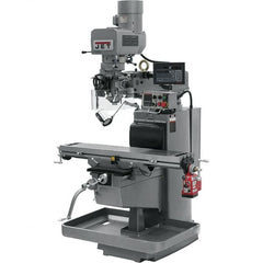 Jet - 10" Table Width x 50" Table Length, Electronic Variable Speed Control, 3 Phase Knee Milling Machine - 3 hp - Caliber Tooling