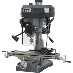 Jet - 1 Phase, 15-7/8" Swing, Step Pulley Mill Drill Combination - 31-3/4" Table Length x 9-1/2" Table Width, 20-1/2" Longitudinal Travel, 2 hp, 115/230 Volts - Caliber Tooling