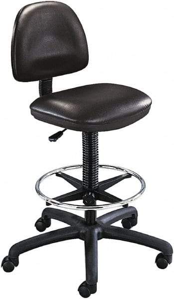 Safco - 25 Inch Wide x 25 Inch Deep x 54 Inch High, Swivel Base, Drafting Chair Stool - Vinyl Seat, Black - Caliber Tooling