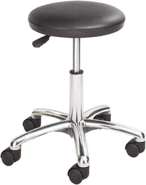 Safco - 19 Inch Wide x 19-1/4 Inch Deep x 21 Inch High, Swivel Base, Lab Stool - Vinyl Seat, Black - Caliber Tooling