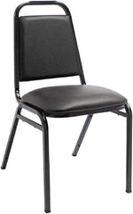 ALERA - Vinyl Black Stacking Chair - Black Frame, 15" Wide x 20-1/2" Deep x 32" High - Caliber Tooling