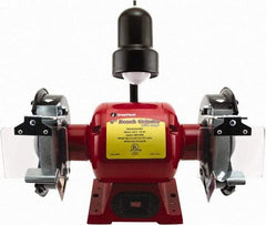 Value Collection - 6" Wheel Diam x 3/4" Wheel Width, 1/3 hp Bench Grinder - 1 Phase, 3,400 Max RPM, 120 Volts - Caliber Tooling