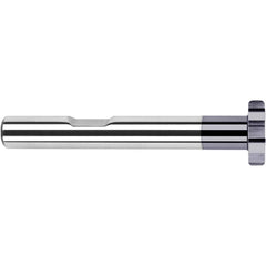 Harvey Tool - 1" Cut Diam, 3/16" Cut Width, 1/2" Shank, Straight-Tooth Woodruff Keyseat Cutter - Exact Industrial Supply