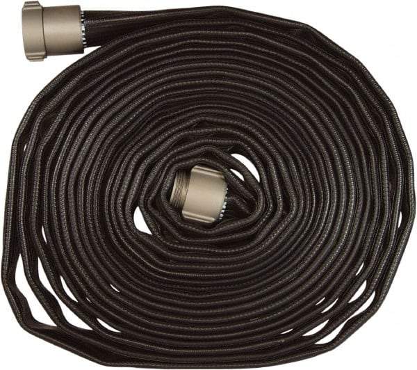 Dixon Valve & Coupling - 1-1/2" ID, 200 Working psi, Black Nitrile Fire Hose - Male x Female NPSH Ends, 50' Long, 600 Burst psi - Caliber Tooling