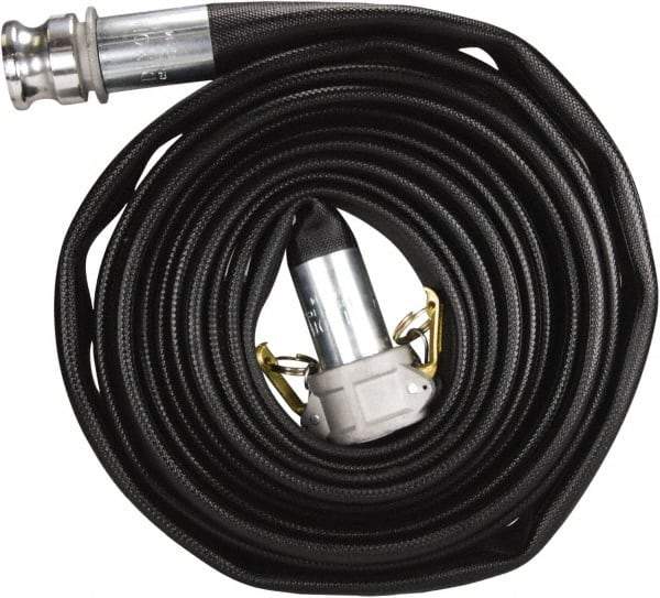 Dixon Valve & Coupling - 2" ID, 200 Working psi, Black Nitrile Fire Hose - Male x Female NPSH Ends, 50' Long, 600 Burst psi - Caliber Tooling