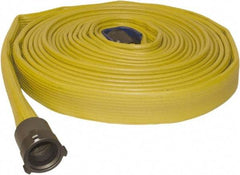 Dixon Valve & Coupling - 1-1/2" ID, 225 Working psi, White Polyester Fire Hose - Male x Female NST (NH) Ends, 50' Long, 675 Burst psi - Caliber Tooling