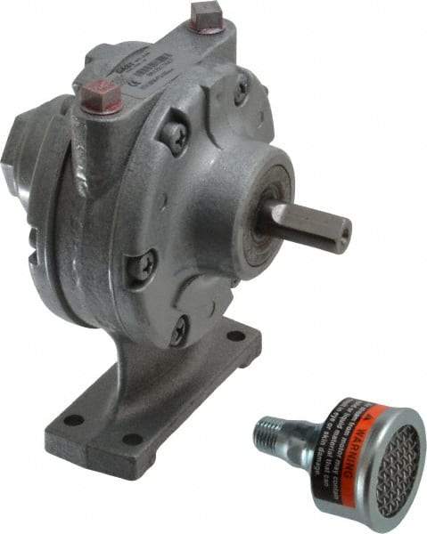 Gast - 3/4 hp Clockwise Foot Air Actuated Motor - 3,000 Max RPM, 1.13" Shaft Length, 4.94" OAL, 1/2" Shaft Diam - Caliber Tooling