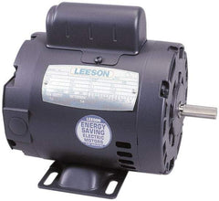 Leeson - 1/4 Max hp, 1,725 Max RPM, Electric AC DC Motor - 115, 208, 230 V Input, Single Phase, 48 Frame - Caliber Tooling