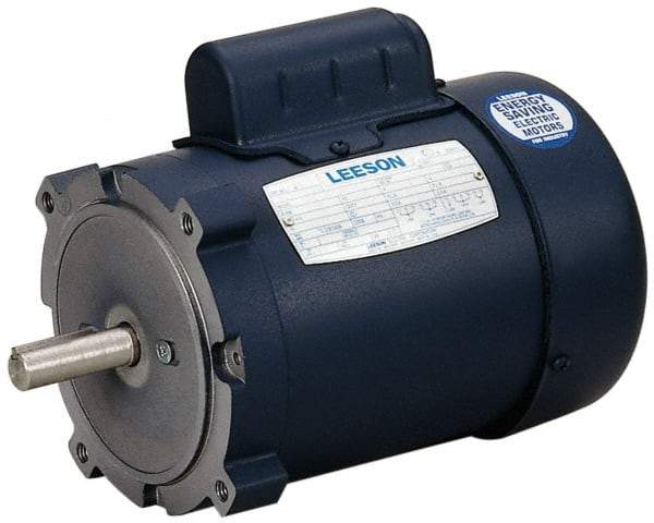 Leeson - 1/3 Max hp, 1,725 Max RPM, Electric AC DC Motor - 115, 208, 230 V Input, Single Phase, 56C Frame - Caliber Tooling