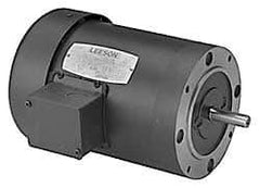 Leeson - 1/4 Max hp, 1,725 Max RPM, Electric AC DC Motor - 208-230/460 V Input, Three Phase, 56C Frame - Caliber Tooling
