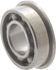 Value Collection - 0.055" Bore Diam, 3/16" OD, Open Miniature Radial Ball Bearing - 5/64" Wide, With Flange, 1 Row, Round Bore, 16 Lb Static Capacity, 52 Lb Dynamic Capacity - Caliber Tooling