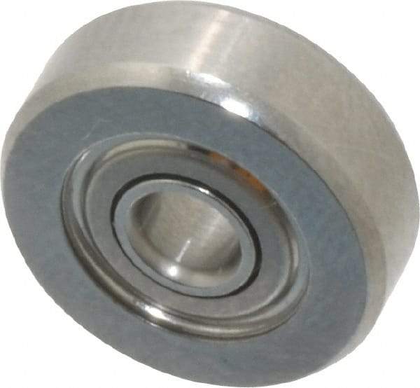 Value Collection - 1/8" Bore Diam, 1/2" OD, Double Shield Miniature Radial Ball Bearing - 11/64" Wide, 1 Row, Round Bore, 49 Lb Static Capacity, 144 Lb Dynamic Capacity - Caliber Tooling