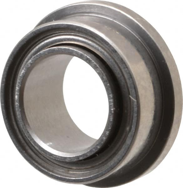 Value Collection - 1/8" Bore Diam, 3/8" OD, Double Shield Miniature Radial Ball Bearing - 9/64" Wide, With Flange, 1 Row, Round Bore, 49 Lb Static Capacity, 144 Lb Dynamic Capacity - Caliber Tooling