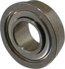 Value Collection - 3/16" Bore Diam, 3/8" OD, Double Shield Miniature Radial Ball Bearing - 1/8" Wide, With Flange, 1 Row, Round Bore, 56 Lb Static Capacity, 160 Lb Dynamic Capacity - Caliber Tooling