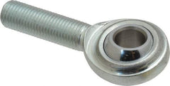 Made in USA - 7/16" ID, 1-1/8" Max OD, 6,402 Lb Max Static Cap, Plain Male Spherical Rod End - 7/16-20 RH, Steel with Steel Raceway - Caliber Tooling