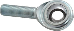 Made in USA - 1/2" ID, 1-5/16" Max OD, 8,386 Lb Max Static Cap, Plain Male Spherical Rod End - 1/2-20 RH, Steel with Steel Raceway - Caliber Tooling