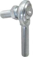 Made in USA - 5/16" ID, 7/8" Max OD, 3,600 Lb Max Static Cap, Male Spherical Rod End with Stud - 5/16-24 RH, Steel with Steel Raceway - Caliber Tooling